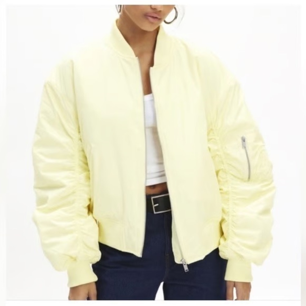 BDG Pastel Yellow Bomber Jacket